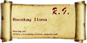 Rocskay Ilona névjegykártya